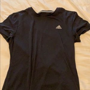 Short Sleeved Black Adidas Shirt.
